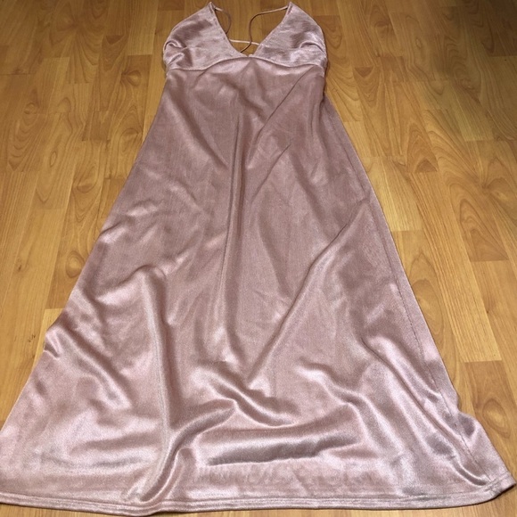 Zara viral pastel powder pink metallic knit midi dress - Large (L) - Picture 7 of 12